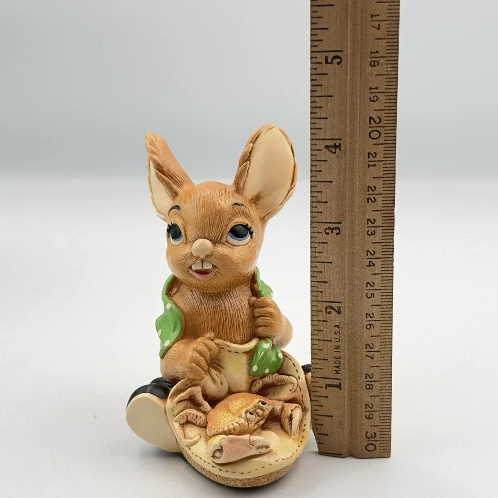 Vintage Pendelfin Rabbit Figurine NIPPER Crab‎ Green Scarf England Easter Box